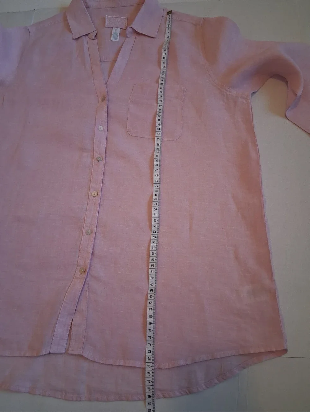 Sigrid Olsen Pale Pink Linen Shirt - Picture 5 of 9